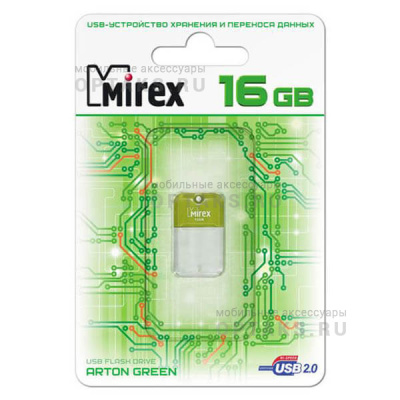 Флешка USB, 16 Гб Mirex  ARTON  зелёный  (ecopack)