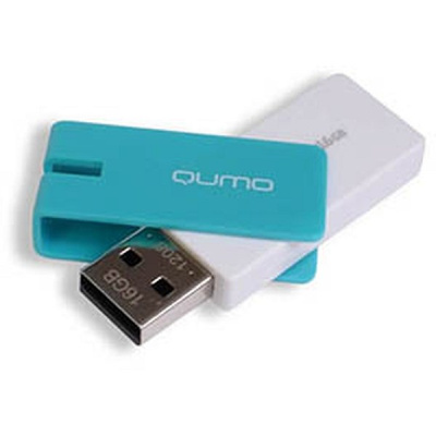 Флешка USB 16 Гб Qumo  Click  лазурь