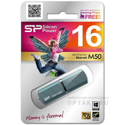 Флешка USB3.0 16 Гб Silicon Power  Marvel M50  голубой