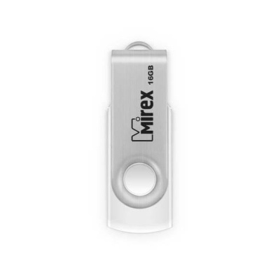 Флешка USB, 16 Гб Mirex  SWIVEL  белый  (ecopack)