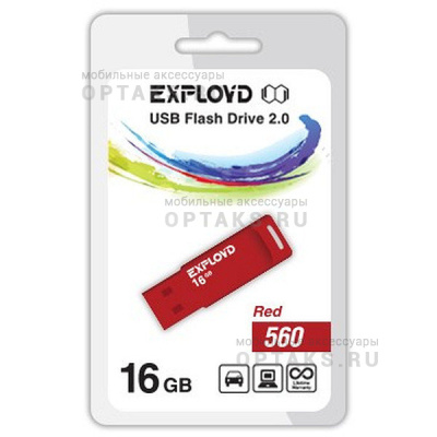 Флешка USB, 16 Гб Exployd  560  красный