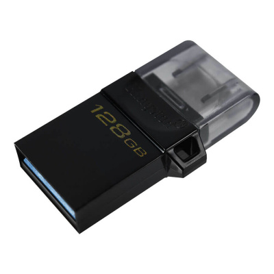 Флешка USB3.0 128 Гб Kingston  DataTraveler  microDuo3 G2  (USB 3.0/3.2 + microUSB)  чёрный