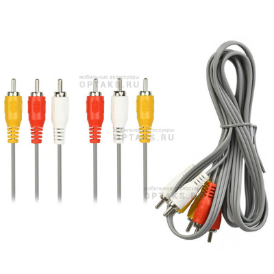 Кабель соединительный Smartbuy 3хRCA (M) - 3хRCA (M), 3 м. (1/125)