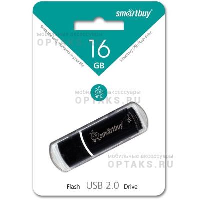 Флешка USB, 16 Гб Smartbuy  Crown  чёрный  COMPACT