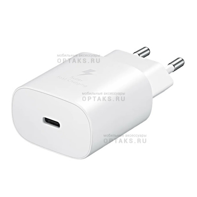 Сетевое зарядное устройство Samsung 25W EP-TA800 (Качество АА) белый, в техпаке