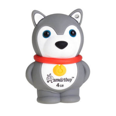 Флешка USB, 16 Гб Smartbuy  Wild series  Собака  серая