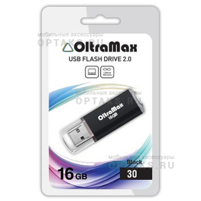 Флешка USB, 16 Гб OltraMax   30  чёрный