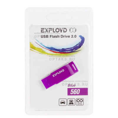 Флешка USB, 16 Гб Exployd  560  фиолетовый