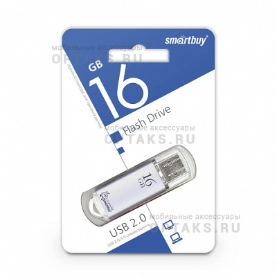 Флешка USB, 16 Гб Smartbuy  V-Cut  серебро