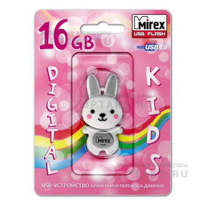 Флешка USB, 16 Гб Mirex  RABBIT GREY  (ecopack)