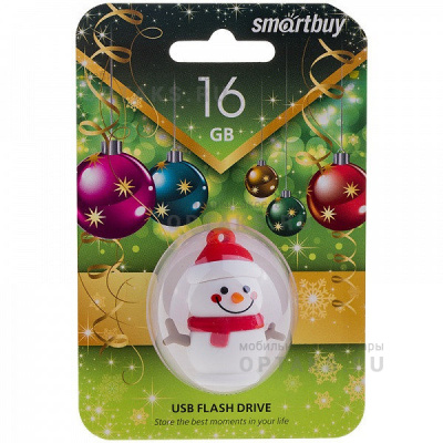 Флешка USB, 16 Гб Smartbuy  Wild series  Снеговик  Snow Paul