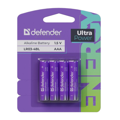 Элемент питания DEFENDER LR03 ААА UltraPower BL4 (40/240)