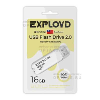 Флешка USB, 16 Гб Exployd  650  белый