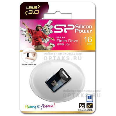 Флешка USB3.0 16 Гб Silicon Power  Jewel J06  синий/чёрный