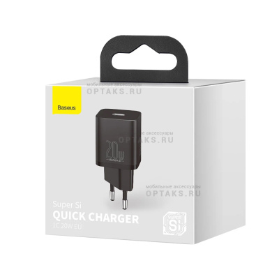 СЗУ Baseus CCSUP-B01, Super Si, 20W, QC3.0, PD, черный