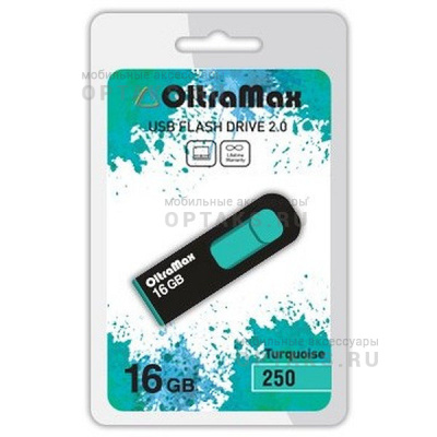 Флешка USB, 16 Гб OltraMax  250  бирюзовый