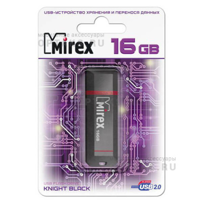 Флешка USB, 16 Гб Mirex  KNIGHT  чёрный  (ecopack)