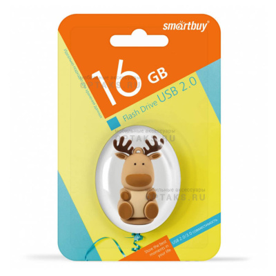 Флешка USB, 16 Гб Smartbuy  Wild series  Лось
