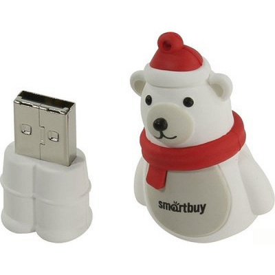 Флешка USB, 16 Гб Smartbuy Wild series  Белый Медведь