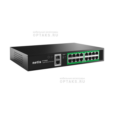 Коммутатор NETIS P116GC (L2) 18x1Гбит/с 16PoE+ 240W неуправляемый (1/10)