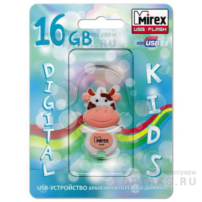 Флешка USB, 16 Гб Mirex COW PEACH  (ecopack)