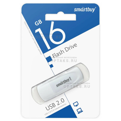 Флешка USB 16GB Smartbuy  Scout  белый
