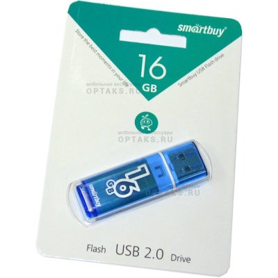Флешка USB 16Gb SmartBuy Glossy series, USB 2.0, синий