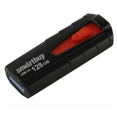 Флешка USB3.0 128 Гб  Smartbuy  Iron  чёрный/красный