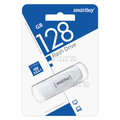 USB 3.0  128GB  Smartbuy  Scout  белый