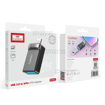 Переходник Lightning-USB Earldom ET-OT86L, черный