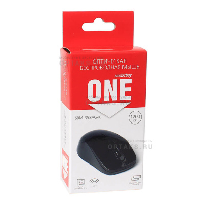 Мышь Smartbuy ONE 358AG-K, черная, беспроводная (1/100)