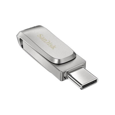 Флешка USB3.1 128GB SanDisk  Ultra Dual Drive Luxe USB Type-C, серебро