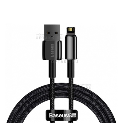Кабель Usb to Lightning Baseus Tungsten Gold Fast Charging 2,4A 2m Black