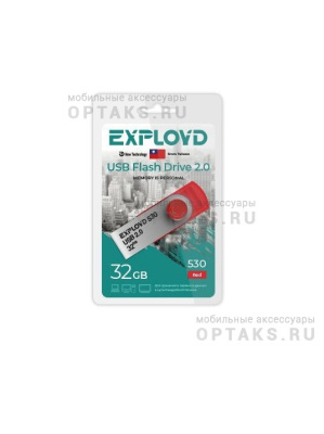 Флешка USB 32 Гб Exployd 530, USB2.0, пластик, красный