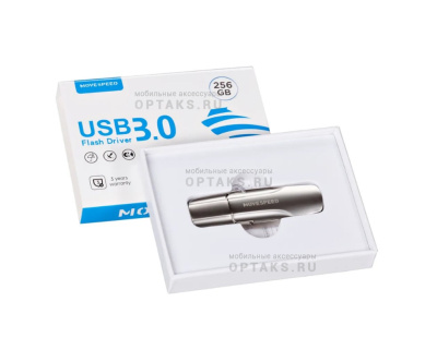 Флешка USB 256 Гб Move Speed YSUSV, USB3.0, R/W-100/20 MB/s, серебристый