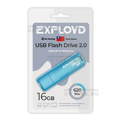 Флешка USB, 16 Гб Exployd  620  синий