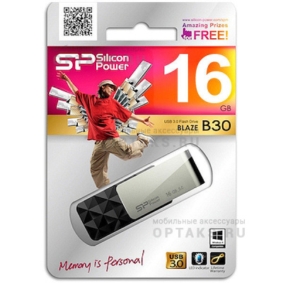 Флешка USB3.0 16 Гб Silicon Power  Blaze B30  поворотная