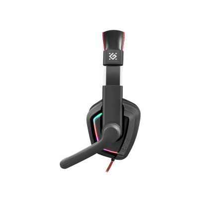 Игровая гарнитура DEFENDER Quake LED, провод 2м, LED, черный(1/20)