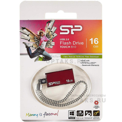 Флешка USB, 16 Гб Silicon Power  Touch 810  красный