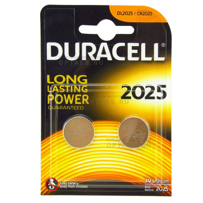 Элемент питания Duracell CR2025  BL2  (2/20/200/29400)