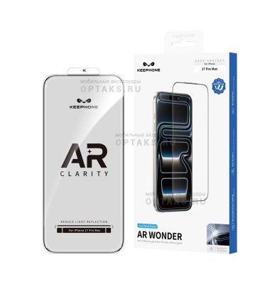 Стекло защитное KEEPHONE AR WONDER АНТИБЛИКОВОЕ 9H FULL CURVED GLASS iPhone 17 PRO MAX