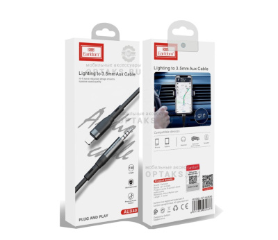 Aux-кабель Jack 3,5mm(f)-Lightning(f) Earldom ET-AUX40, 1m, черный