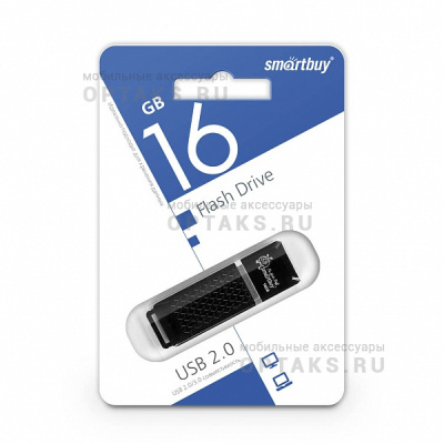 Флешка USB 16 Гб Smartbuy  Quartz  чёрный