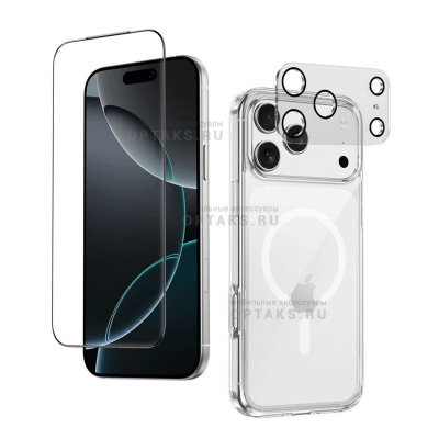 Чехол KEEPHONE COMBO SET ЧЕХОЛ+СТЕКЛО+ЛИНЗА CLEAR для iPhone 17 Air CLEAR