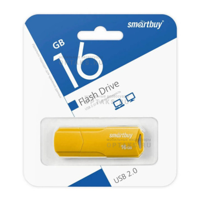 Флешка USB, 16 Гб Smartbuy  Clue  жёлтый