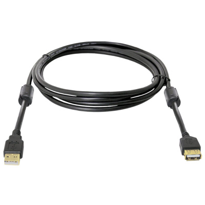 Кабель-удлинитель DEFENDER USB02-06PRO USB2.0, AM-AF, черный, 1.8м.(1/51)
