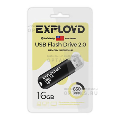 Флешка USB 16 Гб Exployd  650  чёрный