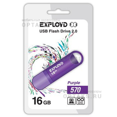Флешка USB, 16 Гб Exployd  570  пурпурный