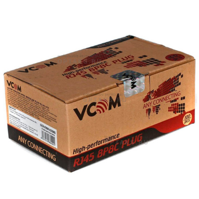Коннекторы RJ-45 (8P8C) для UTP кабеля 5 кат. (упаковка 100 шт.) VCOM <VNA2200-1/100>