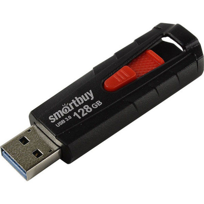 Флешка USB3.0 128 Гб Smartbuy  Iron  чёрный/красный
